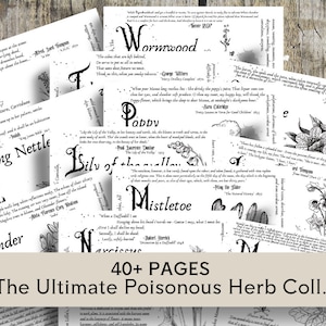 The Ultimate Poisonous Herbs Collection- Grimoire Printable, Book of Shadows Printable, Poisonous Herbs, Wiccan, Witch, Witchcraft, WB