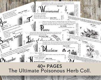 The Ultimate Poisonous Herbs Collection- Grimoire Printable, Book of Shadows Printable, Poisonous Herbs, Wiccan, Witch, Witchcraft, WB