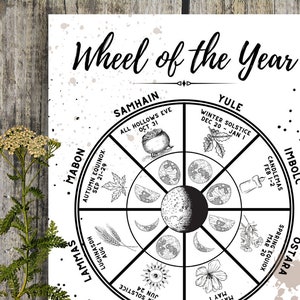 Wheel of the Year- Grimoire Printable, Book of Shadows Printable, Grimoire, Pagan Holidays, Wiccan, Witch, Witchcraft, BOS, WB