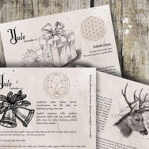 Yule- Grimoire Printable, Book of Shadows Printable, Pagan, Sabbats, Holidays,  Wiccan, Witch, Witchcraft