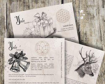 Yule- Grimoire Printable, Book of Shadows Printable, Pagan, Sabbats, Holidays,  Wiccan, Witch, Witchcraft