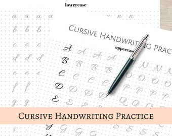 Cursive Handwriting Practice Sheets 5mm Dot Grid for Bullet - Etsy