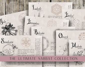 The Sabbat Collection- Grimoire Printable, Book of Shadows Printable, Pagan, Sabbats, Holidays,  Wiccan, Witch, Witchcraft