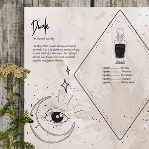 Dwale Potion Recipe- Grimoire Printable, Book of Shadows Printable, Grimoire, Pagan Holidays, Wiccan, Witch, Witchcraft, BOS