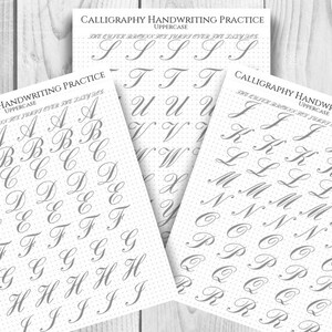 Calligraphy Handwriting Practice Sheets, Easy Large Print, Dot Grid for ...
