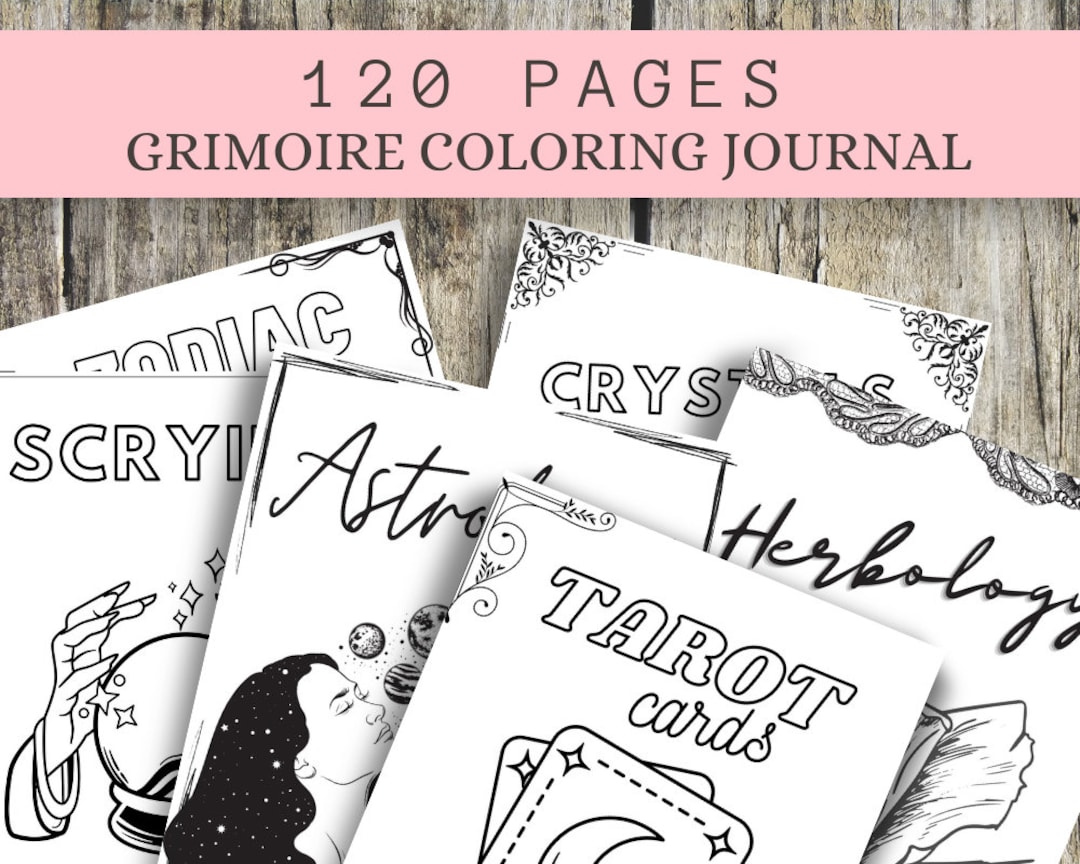Grimoire Coloring Journal- Grimoire Printable, Book of Shadows ...