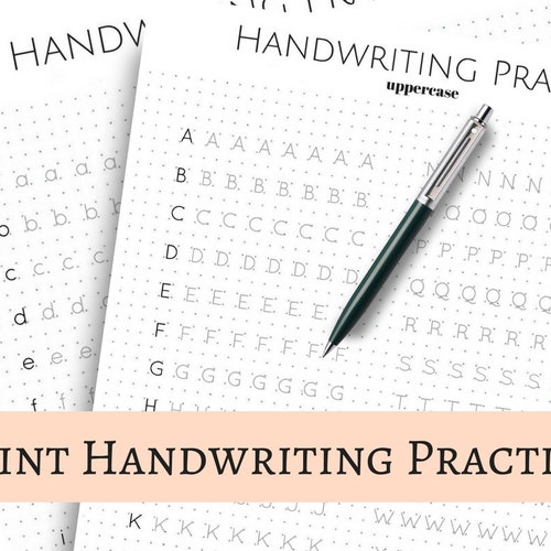 Handwriting Practice Sheets Cursive and Print 5mm Dot Grid - Etsy