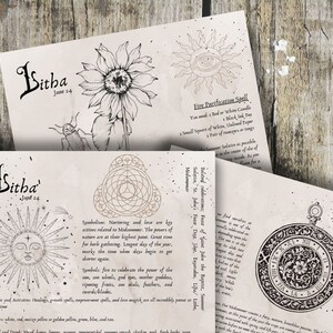 Litha- Grimoire Printable, Book of Shadows Printable, Pagan, Sabbats, Holidays,  Wiccan, Witch, Witchcraft