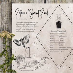 Potion of St. Paul Recipe- Grimoire Printable, Book of Shadows Printable, Grimoire, Pagan Holidays, Wiccan, Witch, Witchcraft, BOS