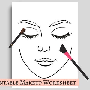 Make-up sjabloon werkblad voor portefeuilles of Hobby afdrukbare pagina - Letter formaat en A4