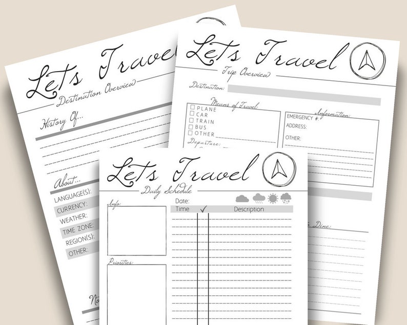 travel journal printable travel journal printable