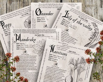 Vol. 3 Grimoire Printable, Book of Shadows Printable, Poisonous Herbs, Wiccan, Witch, Witchcraft, The Poisonous Herb Collection