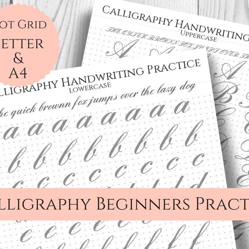 Cursive Handwriting Practice Sheets 5mm Dot Grid for Bullet - Etsy