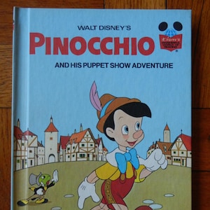 Retro 70&#39;s Walt Disney&#39;s Pinocchio And His Puppet Show Adventure Hardcover Children&#39;s Book