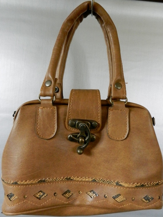 Retro 80's Faux Leather Small Brown Purse