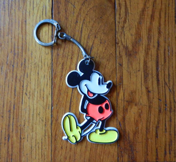 Vintage 70's Mickey Mouse Keyring Plastic Walt Di… - image 6