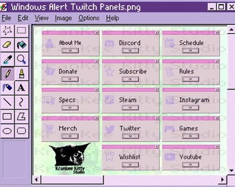 14 Cute Pastel Twitch Panels | Computer Aesthetic | Windows Alert