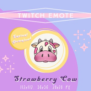 Twitch Emote- Strawberry Cow