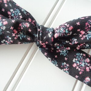 RUBY Headband or Clip - Floral on Black