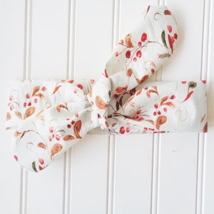 DONNA Knotted Headband - Gold Berries & Leaves on Mint