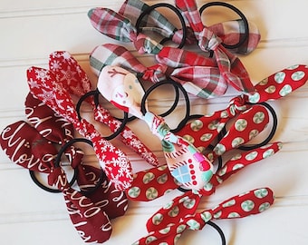 Lazos para el pelo con lazos navideños