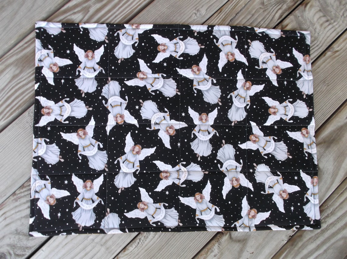 Christmas angel placemats religious fabric placemats quilted Etsy