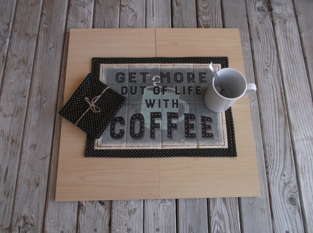 Coffee Station Mat, Cotton Quilted Mat Set, Coffee Mug Rugs, Kitchen ...