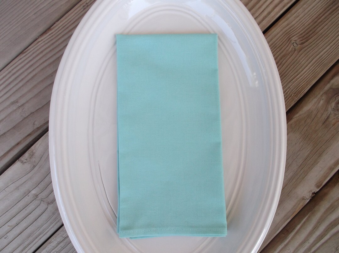 Ice Blue Fabric Napkins, Cotton Napkins, Handmade Napkins, Wedding