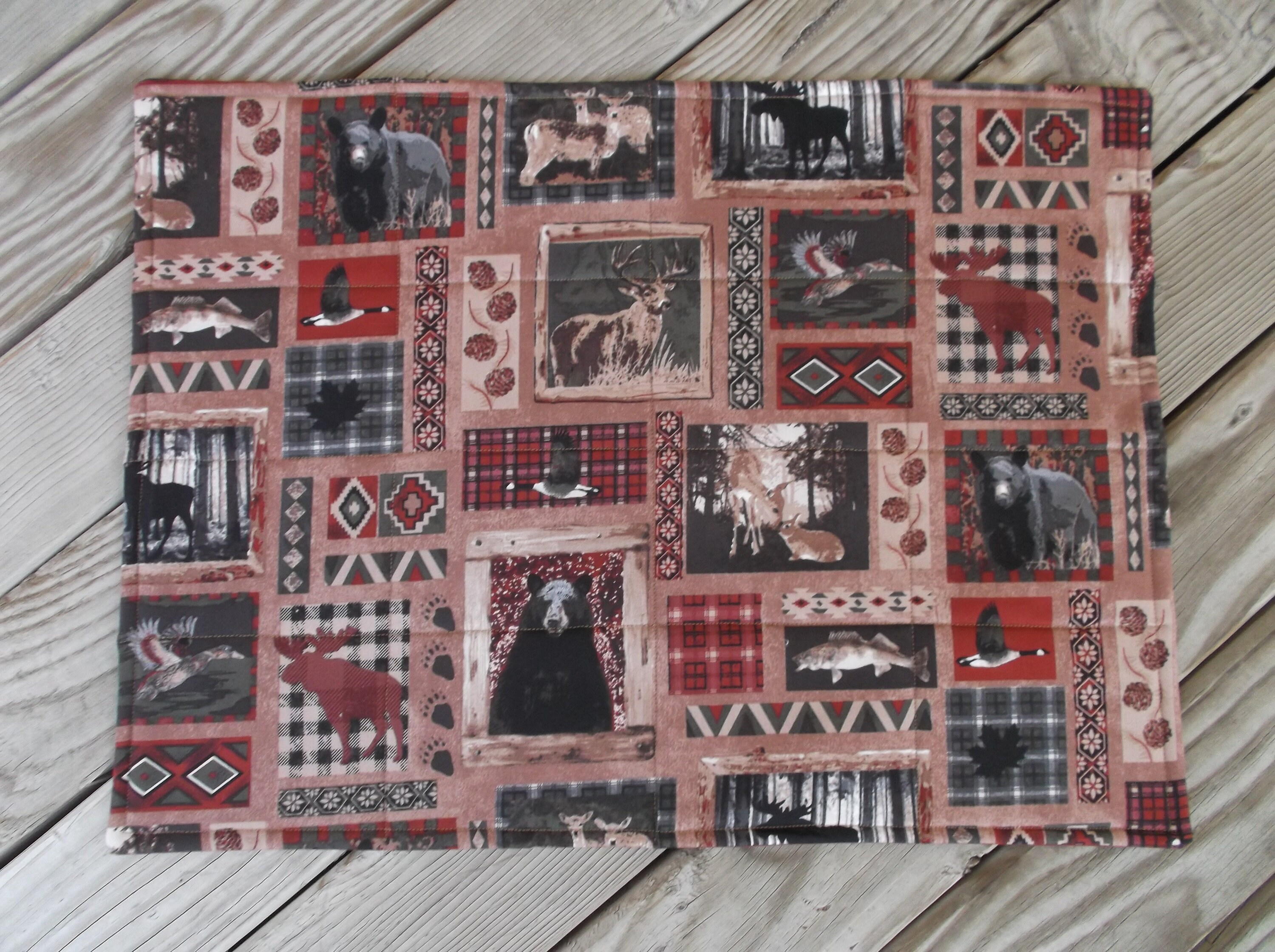 Southwest Cabin Placemats, Fabric Placemats, Quilted Placemats