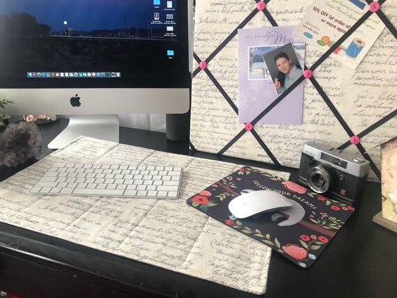 Cursive Desk Set Memo Board And Desk Mat Set Office Decor Etsy