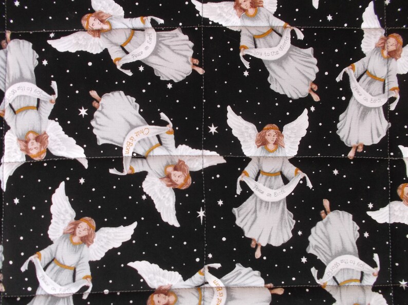 Christmas angel placemats religious fabric placemats quilted Etsy