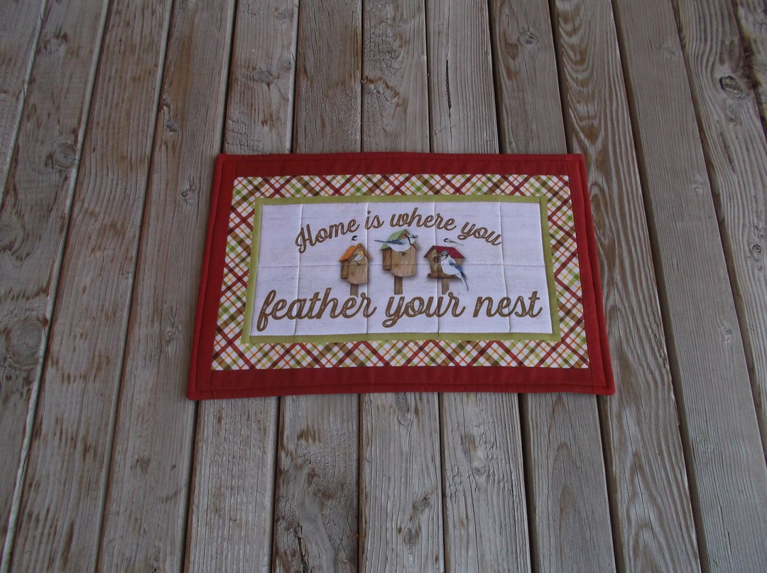 Fall Bird House Lovers Rectangle Cotton Quilted Placemats Etsy
