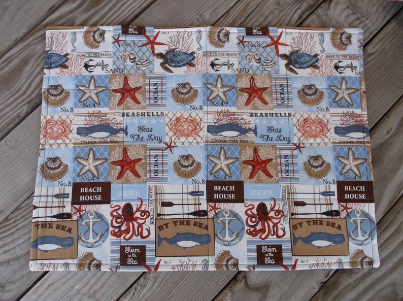 Nautical Beach House Placemats Quilted Fabric Placemats Etsy