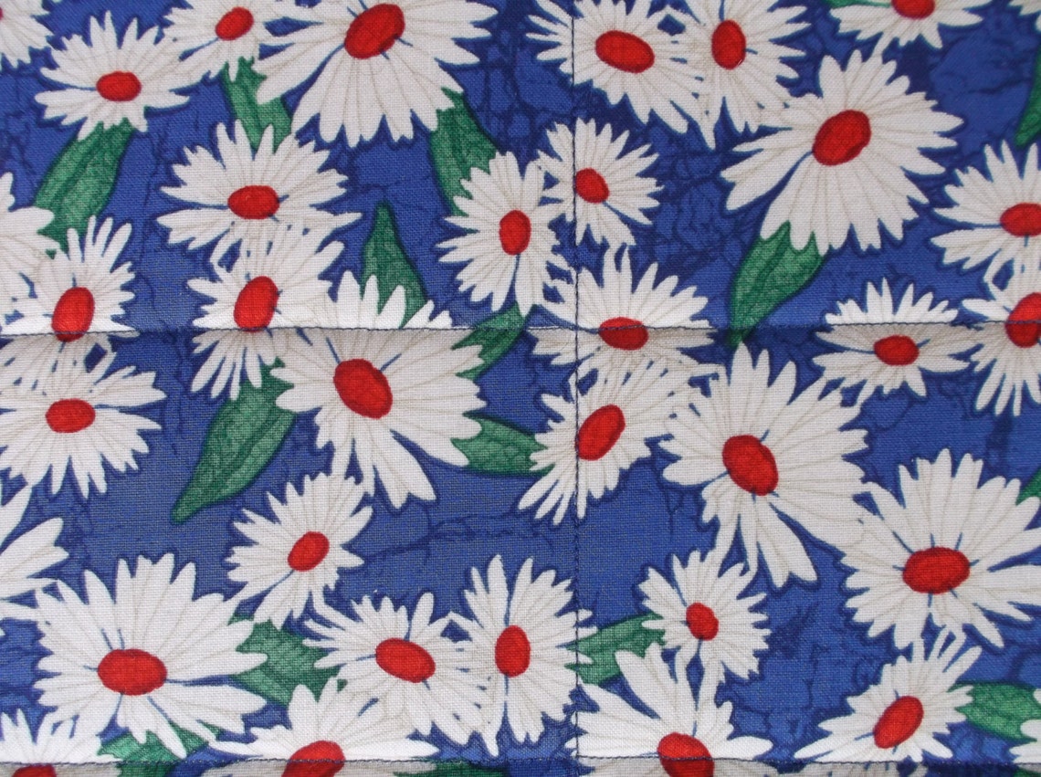 White Daisy Placemats Fabric Placemats Quilted Placemats Etsy