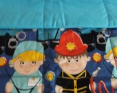 Doctor, police, fireman childs quilt childs, baby quilt, toddler quilt, crib quilt, handmade quilt, nursery