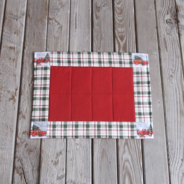 Red Plaid Placemat Etsy