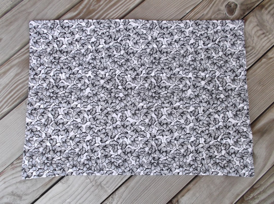 Saleblack White Floral Placemats Handmade Cotton Etsy