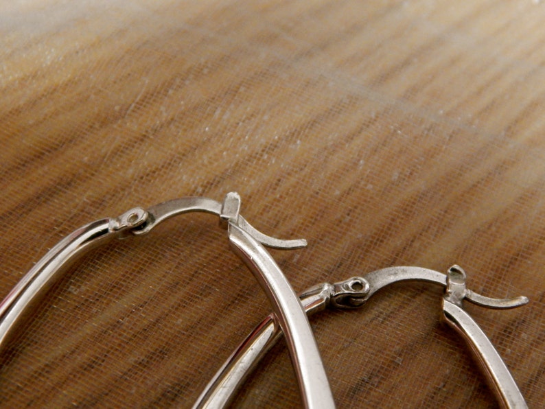 Tiffany & Co. Sterling Silver 925 Oval Hoop Earrings designed Etsy