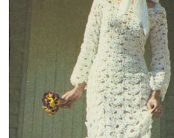 Crochet Dress Pattern Vintage 70s Crochet Maxi Dress Pattern Crochet Gown Dress Pattern Crochet Wedding Dress Pattern INSTANT DOWNLOAD