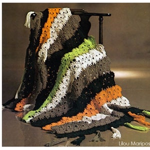 Crochet Pattern Vintage 70s Crochet Afghan Pattern Crochet Blanket Pattern