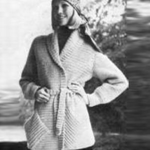 CROCHET JACKET PATTERN Vintage 70s Crochet Cardigan Pattern Crochet Sweater Pattern Crochet Coat Pattern