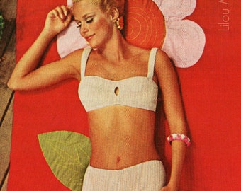 Crochet Pattern Vintage 60s Crochet Bikini Pattern Crochet Bikini Hipster Pattern INSTANT DOWNLOAD