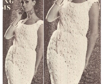 Crochet DRESS Pattern Vintage 70s Crochet Wedding Dress Pattern Bridal Dress Crochet Lace Dress Pattern Bohemian Clothing
