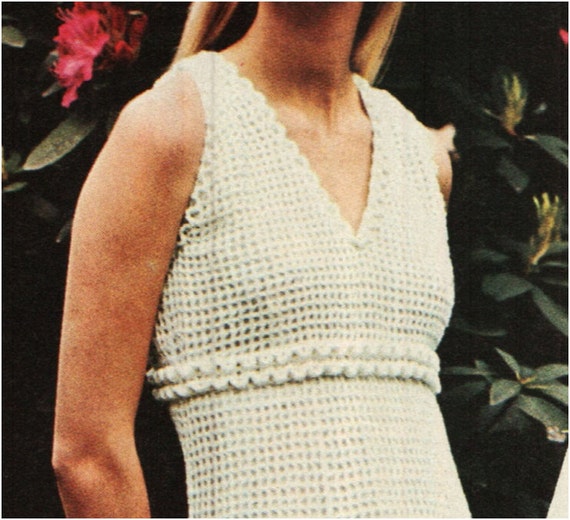 Crochet Dress Pattern Vintage 70s Crochet Maxi Dress Pattern