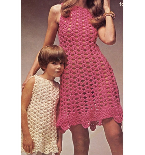 Patron pdf de tejido en crochet vestido Pequeno y Grande-Mama - Etsy México Patron pdf de tejido en crochet vestido Pequeno y Grande-Mama - Etsy México