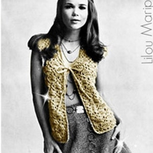 Boho Crochet Pattern Vintage 70s Crochet Vest Pattern Crochet top pattern Bohemian Clothing-INSTANT DOWLOAD