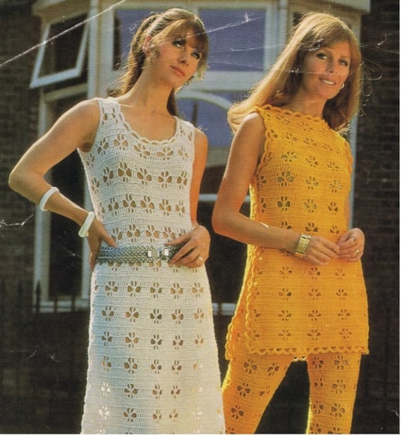 CROCHET DRESS PATTERN Vintage 70s ...