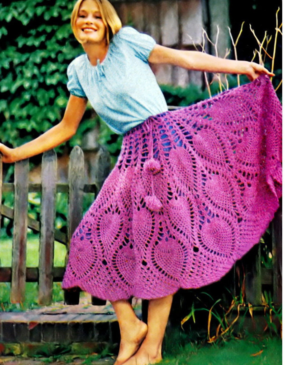 スカート 70s Hand Crochet Skirt & Shawl 70s Hand Crochet Skirt & Shawl