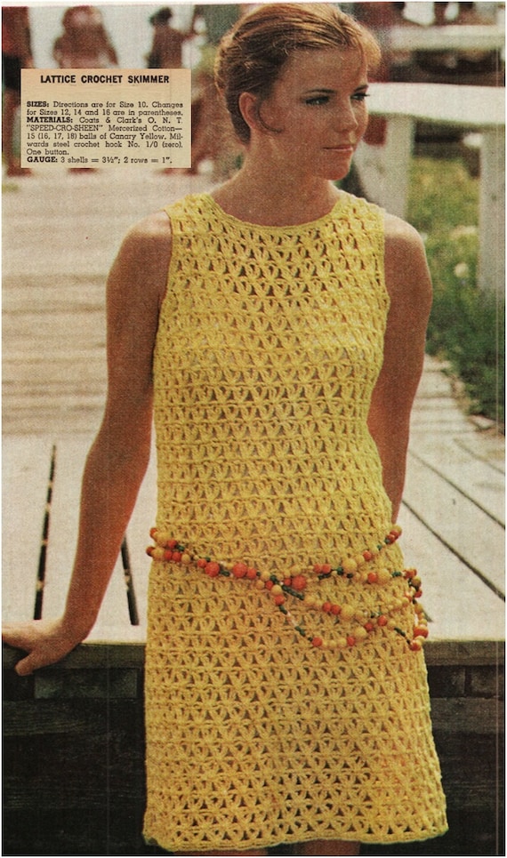 Crochet DRESS Pattern-vintage 70s ...