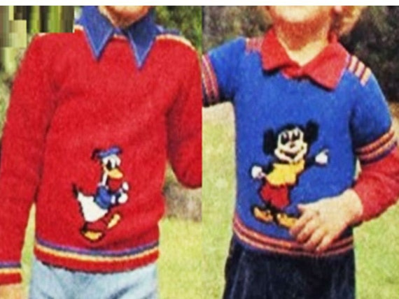 Pull en tricot motif Mickey Disney pour enfant garçon